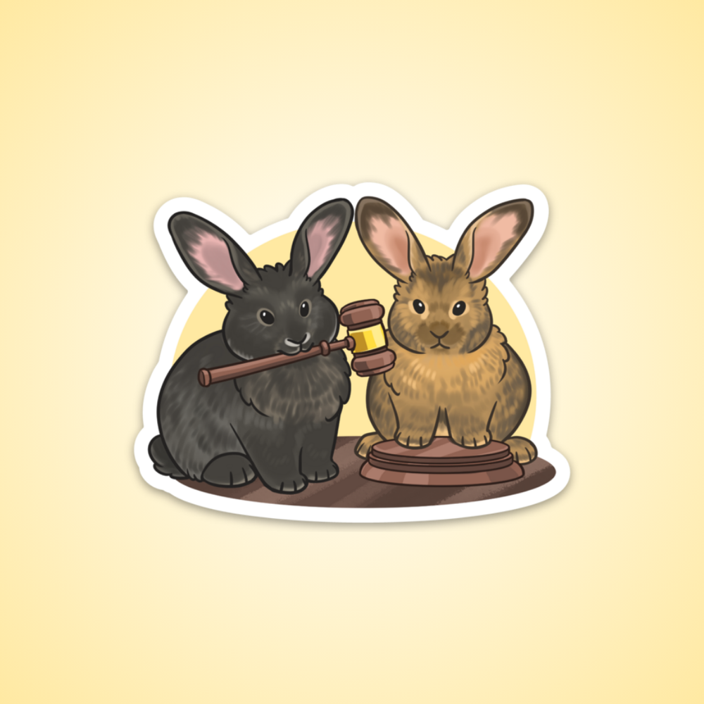 Judge Bunny Sticker — The Pipsqueakery - A Rescue & Sanctuary For